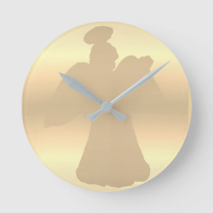 wandklok: Angel Silhouette Ronde Klok