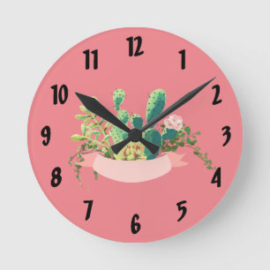 Wandklok Bohemian Cactus Succulenten Dessert Cact Ronde Klok