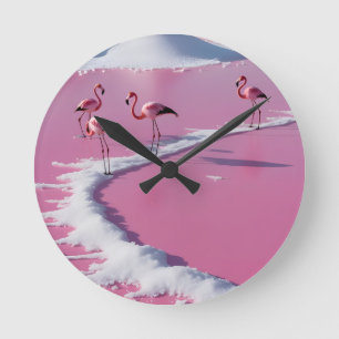Wandklok bonaire zoutvlaktes roze ronde klok