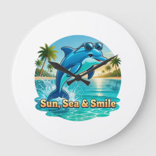 Wandklok Dauphin Tropical – Sun, Sea & Smile Grote Klok