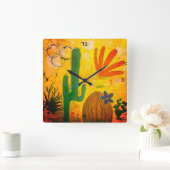 Wandklok Desert Art Vierkante Klok (Huis)