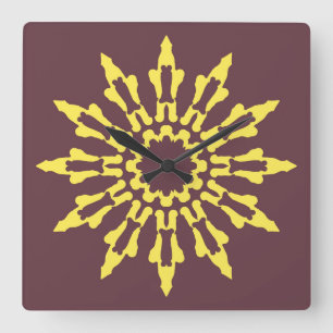 Wandklok, een elegant meerkleurig klassiek ontwerp vierkante klok