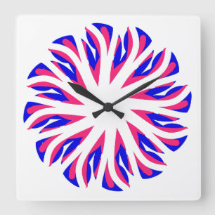 Wandklok, een elegant meerkleurig klassiek ontwerp vierkante klok
