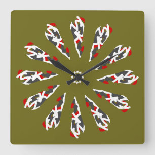 Wandklok, een elegant meerkleurig klassiek ontwerp vierkante klok