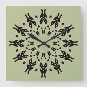 Wandklok, een elegant meerkleurig klassiek ontwerp vierkante klok