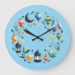 Wandklok-Eid Mubarak Krans Wandklok Grote Klok