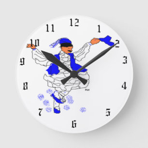 Wandklok: Griekse evzone-dansing Ronde Klok