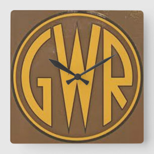 Wandklok - GWR-Logo (Grote Westerne spoorweg) Vierkante Klok
