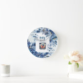 WANDKLOK IN BLAUW EN WIT RONDE KLOK (Huis)