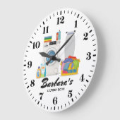  wandklok in de waskamer grote klok (Hoek)