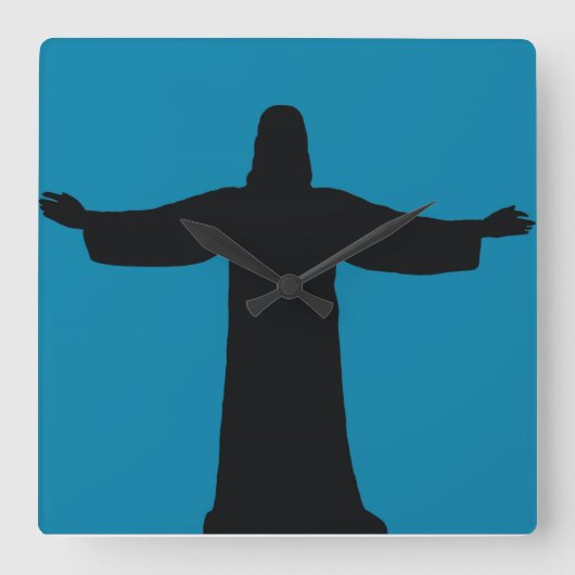 Wandklok jesus christ vierkante klok (Voorkant)
