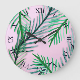 Wandklok met bladeren grote klok