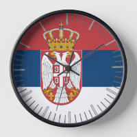 Wandklok met de vlag van Servië