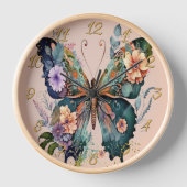 Wandklok met Floral Butterfly (Voorkant)