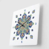 wandklok met kleurrijk medaillonontwerp vierkante klok (Hoek)