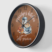 Wandklok met koffiethema (Hoek)