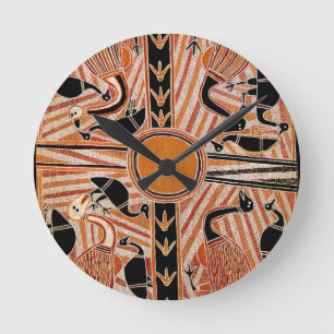 Wandklok met Maori Tribal Design Ronde Klok