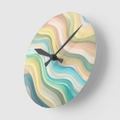 wandklok met pastelgolf ronde klok (Hoek)