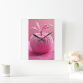 Wandklok met perzik vierkante klok (Huis)