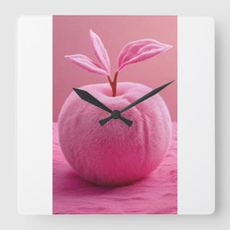 Wandklok met perzik vierkante klok