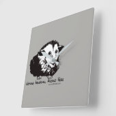 Wandklok met Possum Vierkante Klok (Hoek)