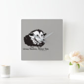 Wandklok met Possum Vierkante Klok (Huis)