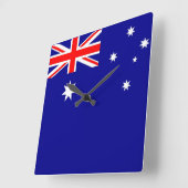 Wandklok met vlag Australië Vierkante Klok (Hoek)