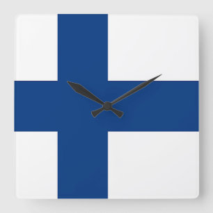 Wandklok met vlag Finland Vierkante Klok