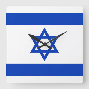 Wandklok met vlag Israël Vierkante Klok
