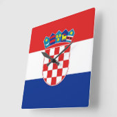 Wandklok met vlag Kroatië Vierkante Klok (Hoek)