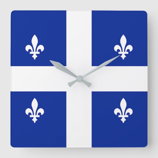 Wandklok met vlag Quebec, Canada Vierkante Klok (Voorkant)