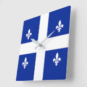 Wandklok met vlag Quebec, Canada Vierkante Klok (Hoek)