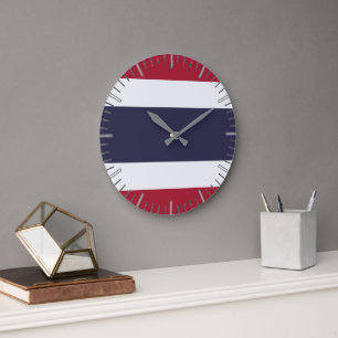 Wandklok met vlag van Thailand Grote Klok