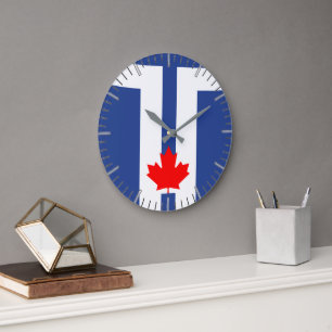 Wandklok met vlag van Toronto, Canada Grote Klok