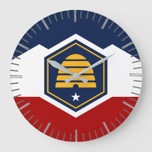 Wandklok met vlag van Utah, VS Grote Klok