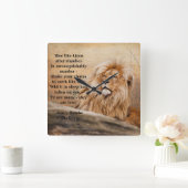 Wandklok over "Stijging als leeuwen" Vierkante Klok (Huis)