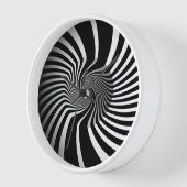Wandklok - Psychedelic Art Swirl B/W (Hoek)