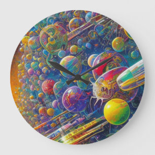 Wandklok Space Race Grote Klok