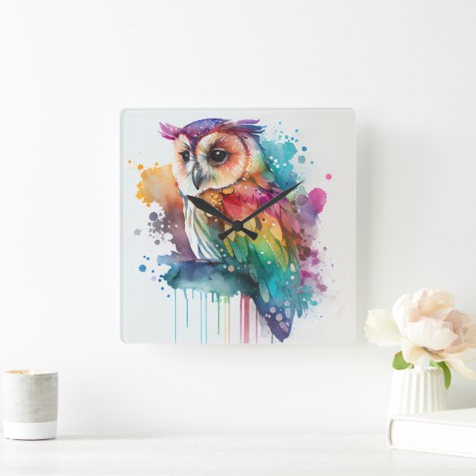 Wandklok Vierkante Klok (Huis)