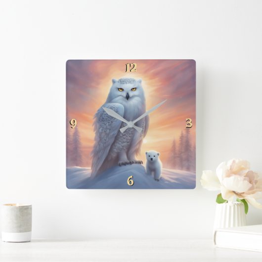 Wandklok Vierkante Klok (Huis)