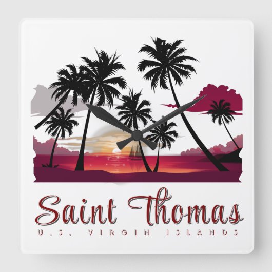 Wandklok Vierkante Klok (Voorkant)