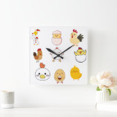 wandklok vierkante klok (Huis)