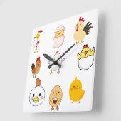 wandklok vierkante klok (Hoek)