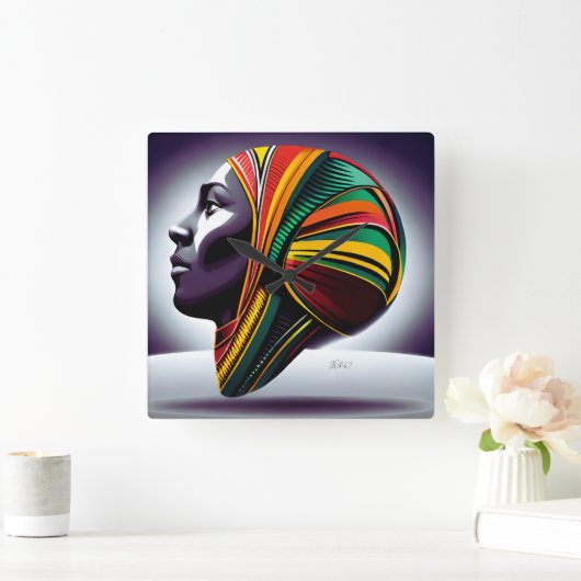 Wandklok Vierkante Klok (Huis)