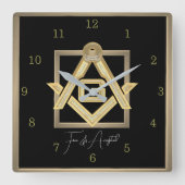 Wandklok Vierkante Klok (Voorkant)