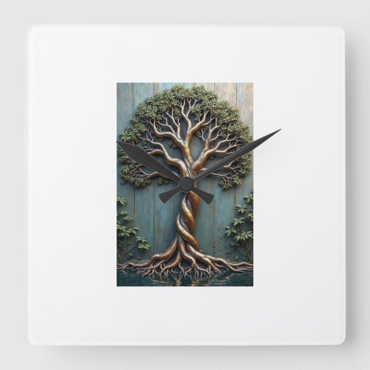 Wandklok Vierkante Klok (Voorkant)