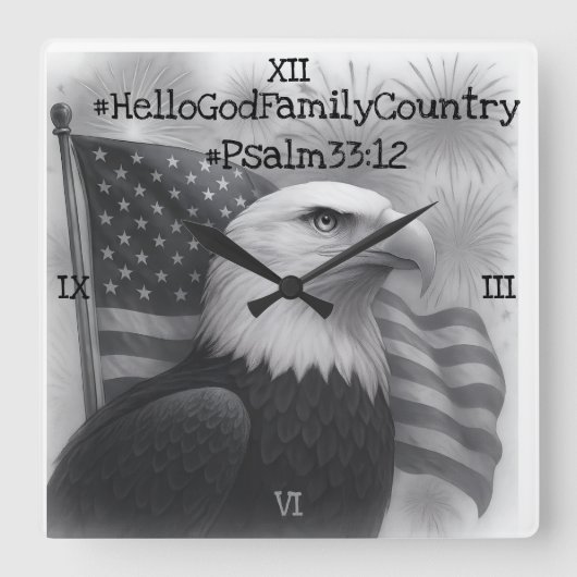 Wandklok Vierkante Klok (Voorkant)