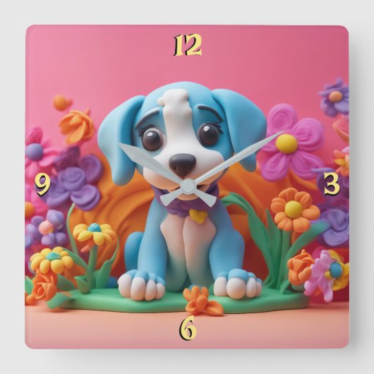 Wandklok Vierkante Klok (Voorkant)