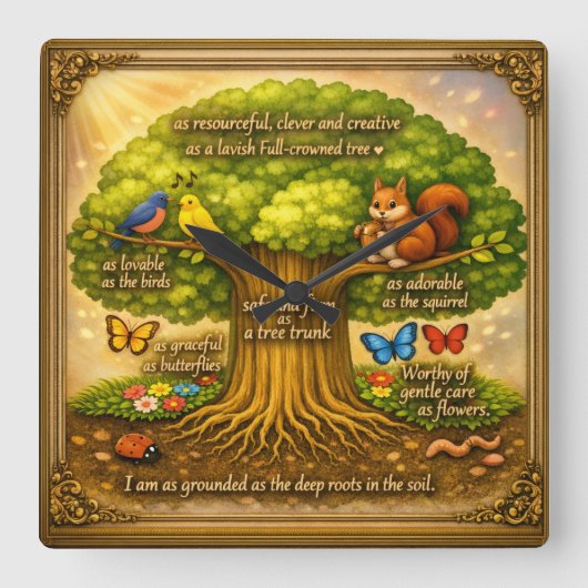Wandklok Vierkante Klok (Voorkant)