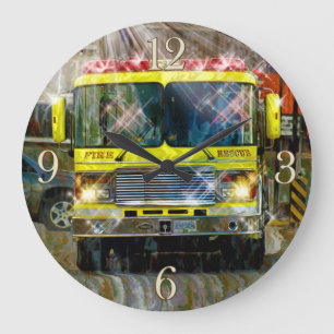 Wandklok voor brandblussers en reddingsvesten grote klok